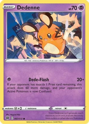 'Pokemon - 'Dedenne 067/172  SWSH09 Brilliant Stars - Common