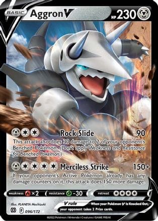 'Pokemon - 'Aggron V 096/172  - Holofoil SWSH09 Brilliant Stars - Ultra Rare