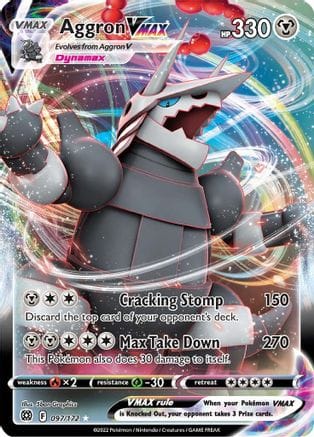'Pokemon - 'Aggron VMAX 097/172  - Holofoil SWSH09 Brilliant Stars - Ultra Rare