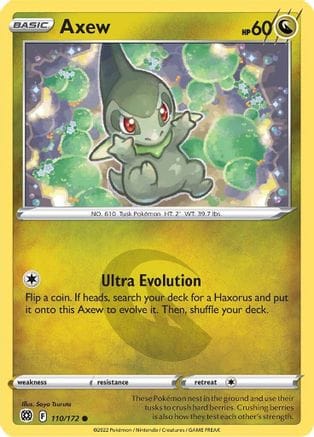'Pokemon - 'Axew 110/172  - Reverse Holofoil SWSH09 Brilliant Stars - Common