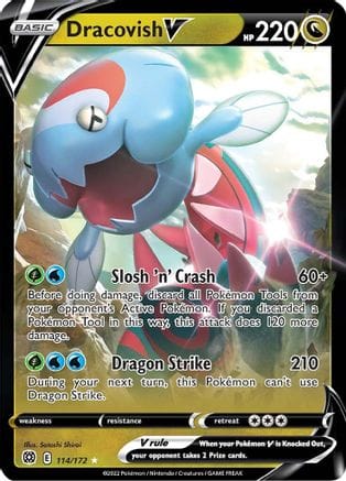 'Pokemon - 'Dracovish V 114/172  - Holofoil SWSH09 Brilliant Stars - Ultra Rare