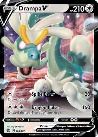 'Pokemon - 'Drampa V 128/172  - Holofoil SWSH09 Brilliant Stars - Ultra Rare