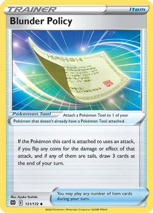 'Pokemon - 'Blunder Policy 131/172  SWSH09 Brilliant Stars - Uncommon