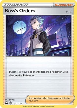 'Pokemon - 'Boss's Orders 132/172  - Holofoil SWSH09 Brilliant Stars - Holo Rare