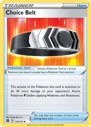'Pokemon - 'Choice Belt 135/172  - Reverse Holofoil SWSH09 Brilliant Stars - Uncommon