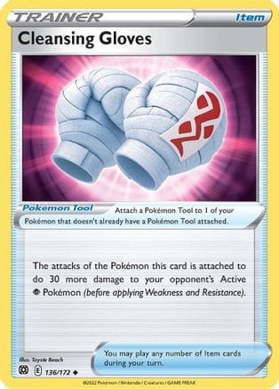 'Pokemon - 'Cleansing Gloves 136/172  - Reverse Holofoil SWSH09 Brilliant Stars - Uncommon