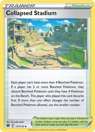 'Pokemon - 'Collapsed Stadium 137/172  - Reverse Holofoil SWSH09 Brilliant Stars - Uncommon