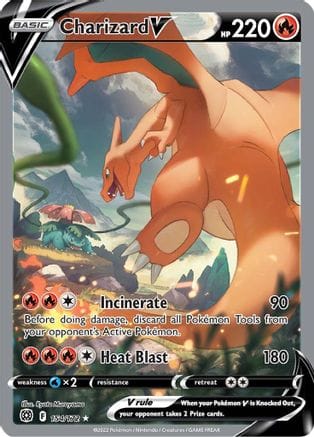 'Pokemon - 'Charizard V (Alternate Full Art) 154/172  - Holofoil SWSH09 Brilliant Stars - Ultra Rare