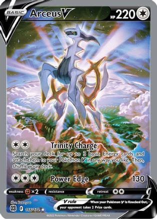 'Pokemon - 'Arceus V (Alternate Full Art) 166/172  - Holofoil SWSH09 Brilliant Stars - Ultra Rare