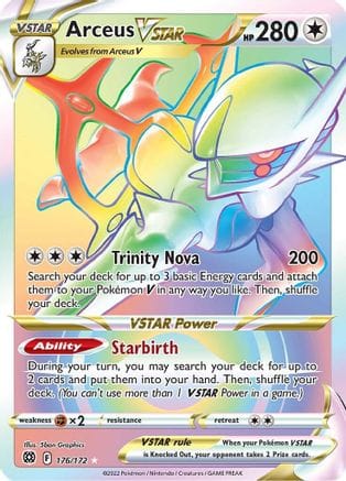 'Pokemon - 'Arceus VSTAR (Secret) (176) 176/172  - Holofoil SWSH09 Brilliant Stars - Secret Rare