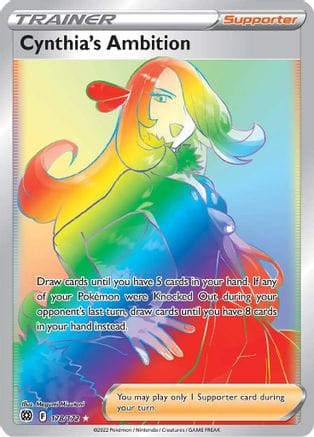 'Pokemon - 'Cynthia's Ambition (Secret) 178/172  - Holofoil SWSH09 Brilliant Stars - Secret Rare