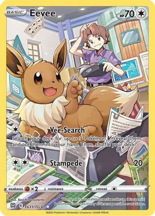 'Pokemon - 'Eevee TG11/TG30  - Holofoil SWSH09 Brilliant Stars Trainer Gallery - Ultra Rare