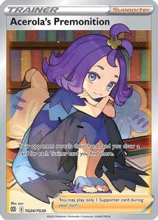 'Pokemon - 'Acerola's Premonition TG24/TG30  - Holofoil SWSH09 Brilliant Stars Trainer Gallery - Ultra Rare