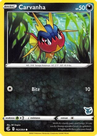 'Pokemon - 'Carvanha 162/264  Battle Academy 2022 - Promo