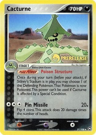 'Pokemon - 'Cacturne 027/108  Miscellaneous Cards & Products - Promo