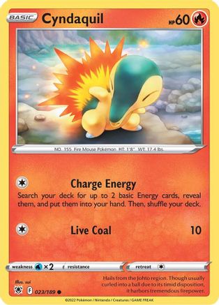 'Pokemon - 'Cyndaquil 023/189  SWSH10 Astral Radiance - Common