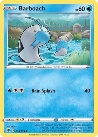 'Pokemon - 'Barboach 035/189  - Reverse Holofoil SWSH10 Astral Radiance - Common