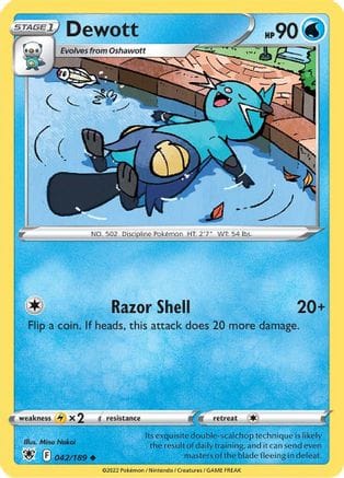 'Pokemon - 'Dewott 042/189  SWSH10 Astral Radiance - Uncommon