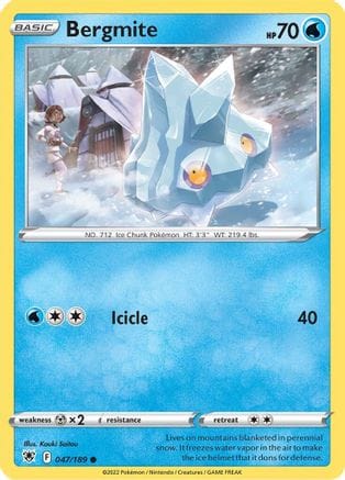 'Pokemon - 'Bergmite 047/189  - Reverse Holofoil SWSH10 Astral Radiance - Common