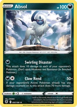 'Pokemon - 'Absol 097/189  - Holofoil SWSH10 Astral Radiance - Holo Rare