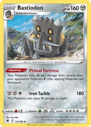 'Pokemon - 'Bastiodon 110/189  - Reverse Holofoil SWSH10 Astral Radiance - Holo Rare