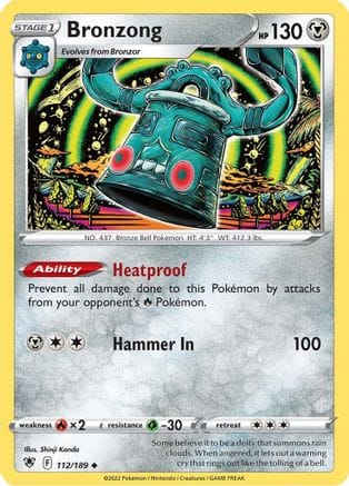 'Pokemon - 'Bronzong 112/189  - Reverse Holofoil SWSH10 Astral Radiance - Uncommon