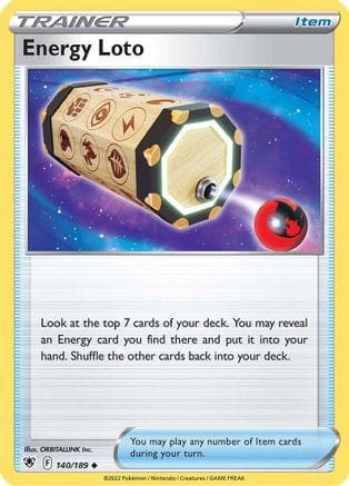 'Pokemon - 'Energy Loto 140/189  - Reverse Holofoil SWSH10 Astral Radiance - Uncommon