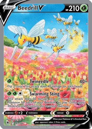 'Pokemon - 'Beedrill V (Alternate Full Art) 161/189  - Holofoil SWSH10 Astral Radiance - Ultra Rare