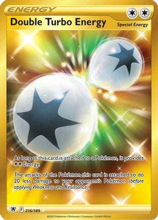 'Pokemon - 'Double Turbo Energy (Secret) 216/189  - Holofoil SWSH10 Astral Radiance - Secret Rare