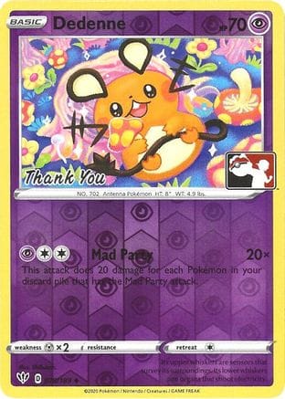 'Pokemon - 'Dedenne 078/189  - Reverse Holofoil League & Championship Cards - Promo