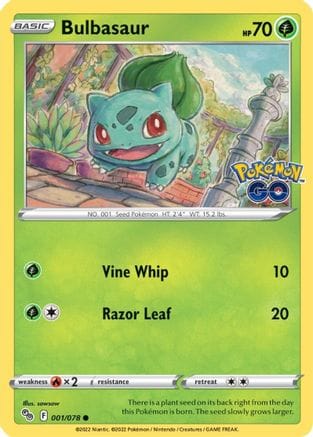 'Pokemon - 'Bulbasaur 001/078  Pokemon GO - Common