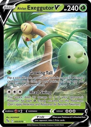 'Pokemon - 'Alolan Exeggutor V 005/078  - Holofoil Pokemon GO - Ultra Rare