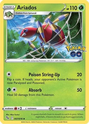 'Pokemon - 'Ariados 007/078  Pokemon GO - Uncommon