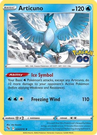 'Pokemon - 'Articuno 024/078  - Holofoil Pokemon GO - Holo Rare