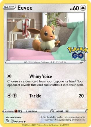 'Pokemon - 'Eevee 054/078  Pokemon GO - Common