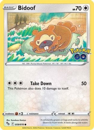 'Pokemon - 'Bidoof 059/078  Pokemon GO - Common