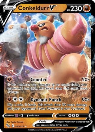 'Pokemon - 'Conkeldurr V 040/078  - Holofoil Pokemon GO - Ultra Rare