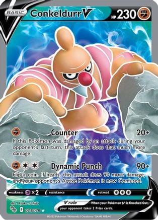 'Pokemon - 'Conkeldurr V (Full Art) 073/078  - Holofoil Pokemon GO - Ultra Rare