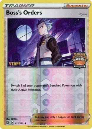 'Pokemon - 'Boss's Orders 132/172  - Reverse Holofoil League & Championship Cards - Promo