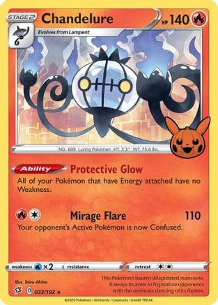 'Pokemon - 'Chandelure 033/192  - Holofoil Trick or Trade BOOster Bundle - Promo