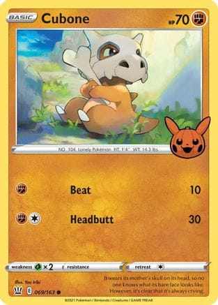 'Pokemon - 'Cubone 069/163  Trick or Trade BOOster Bundle - Promo