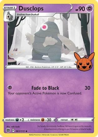 'Pokemon - 'Dusclops 061/172  Trick or Trade BOOster Bundle - Promo