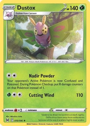 'Pokemon - 'Dustox 010/196  - Reverse Holofoil SWSH11 Lost Origin - Rare