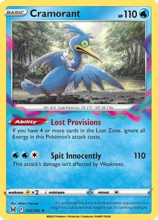 'Pokemon - 'Cramorant 050/196  SWSH11 Lost Origin - Rare