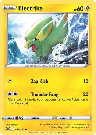 'Pokemon - 'Electrike 054/196  SWSH11 Lost Origin - Common