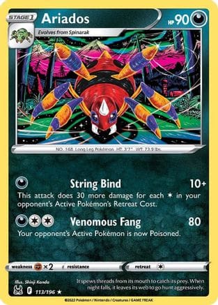 'Pokemon - 'Ariados 113/196  SWSH11 Lost Origin - Rare