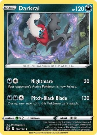 'Pokemon - 'Darkrai 120/196  - Reverse Holofoil SWSH11 Lost Origin - Holo Rare