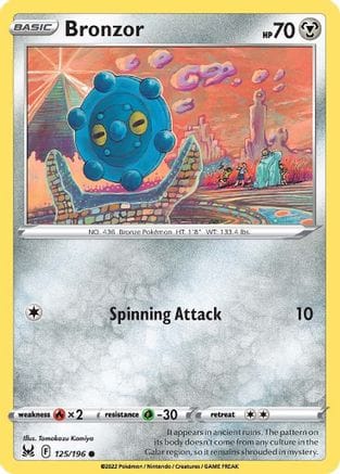 'Pokemon - 'Bronzor 125/196  SWSH11 Lost Origin - Common