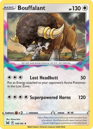 'Pokemon - 'Bouffalant 148/196  - Reverse Holofoil SWSH11 Lost Origin - Rare
