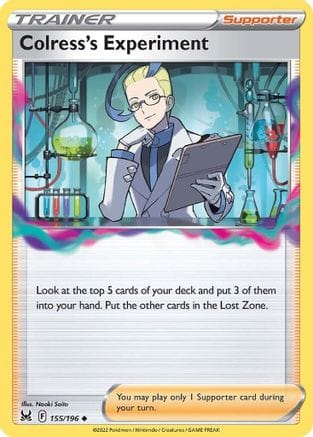 'Pokemon - 'Colress's Experiment 155/196  - Reverse Holofoil SWSH11 Lost Origin - Uncommon